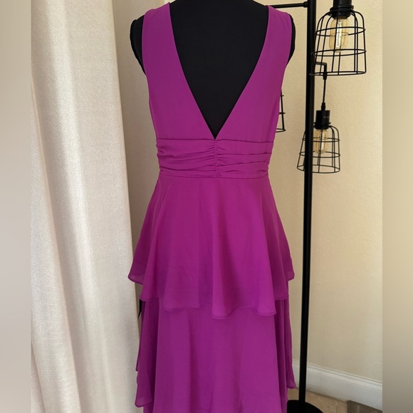 Lulus Purple Tiered Midi Dress Small Sleeveless Ruffle Party - Picture 9 of 12